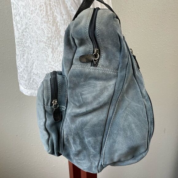 NWT Prago Blue Leather Crossbody Bag - Picture 4 of 7